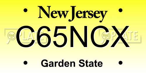C65NCX New Jersey License Plate