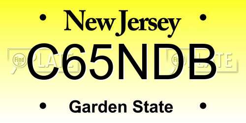 C65NDB New Jersey License Plate