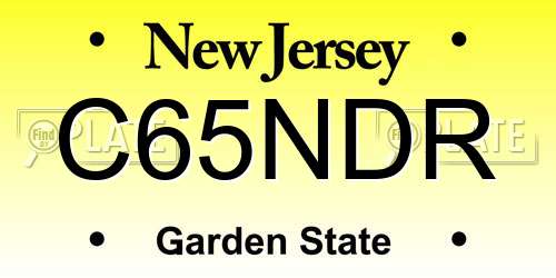 C65NDR New Jersey License Plate