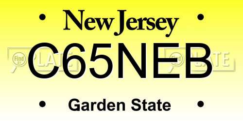 C65NEB New Jersey License Plate