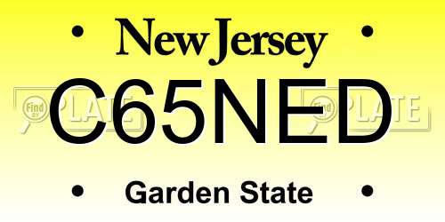 C65NED New Jersey License Plate