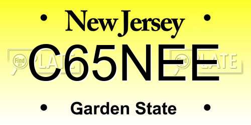 C65NEE New Jersey License Plate