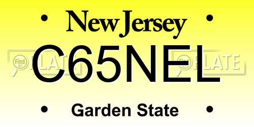 C65NEL New Jersey License Plate