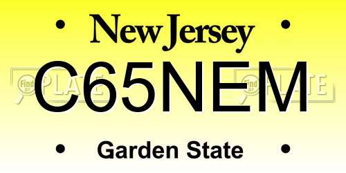 C65NEM New Jersey License Plate