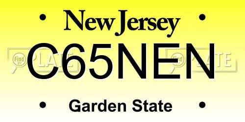 C65NEN New Jersey License Plate