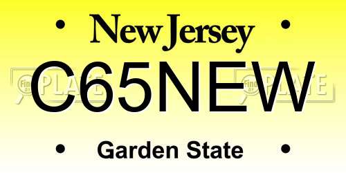 C65NEW New Jersey License Plate