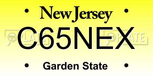C65NEX New Jersey License Plate