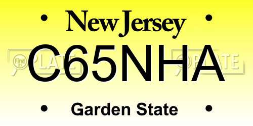 C65NHA New Jersey License Plate