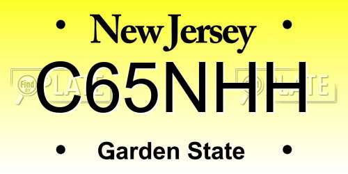C65NHH New Jersey License Plate