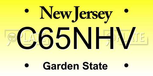 C65NHV New Jersey License Plate