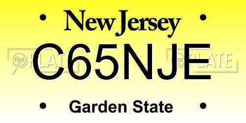 C65NJE New Jersey License Plate