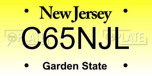 C65NJL New Jersey License Plate