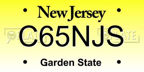 C65NJS New Jersey License Plate