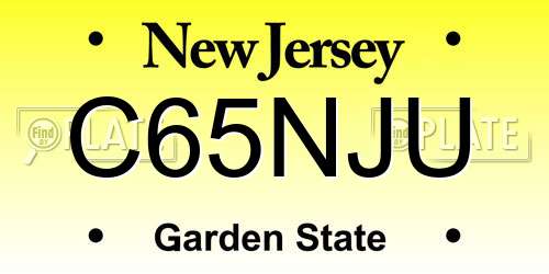 C65NJU New Jersey License Plate