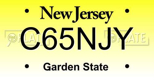C65NJY New Jersey License Plate