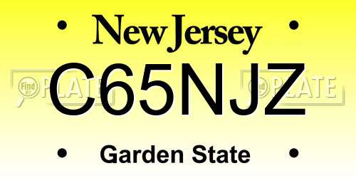 C65NJZ New Jersey License Plate