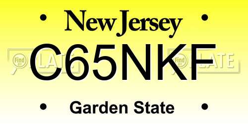 C65NKF New Jersey License Plate