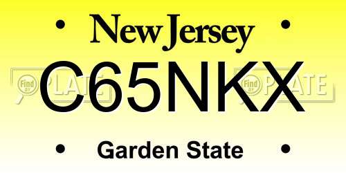 C65NKX New Jersey License Plate
