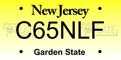 C65NLF New Jersey License Plate