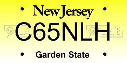 C65NLH New Jersey License Plate