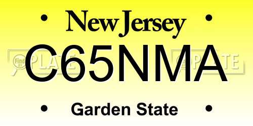 C65NMA New Jersey License Plate
