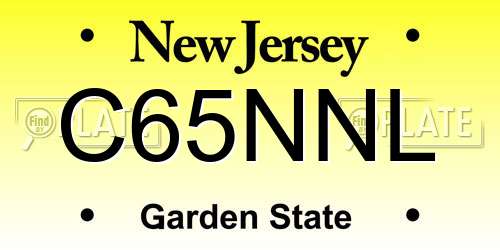C65NNL New Jersey License Plate