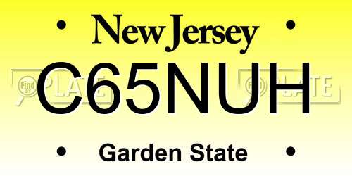 C65NUH New Jersey License Plate
