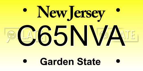 C65NVA New Jersey License Plate