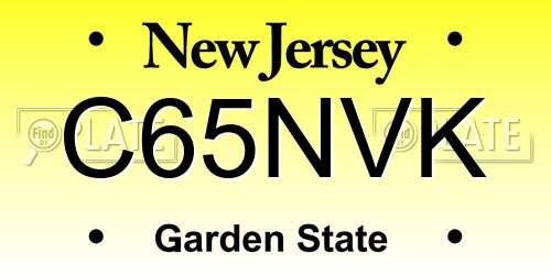 C65NVK New Jersey License Plate
