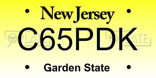 C65PDK New Jersey License Plate