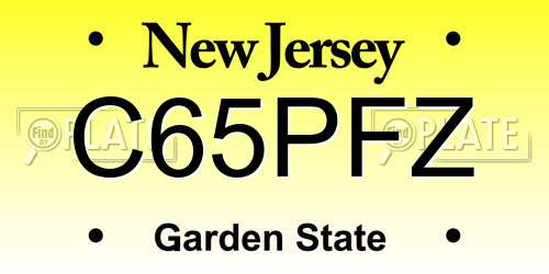 C65PFZ New Jersey License Plate