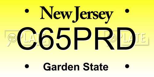 C65PRD New Jersey License Plate