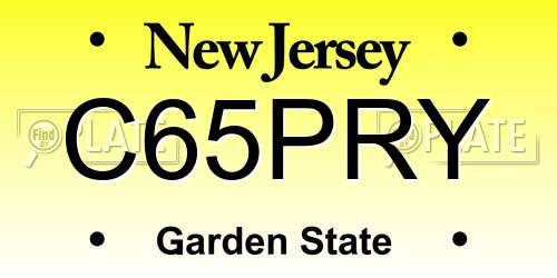 C65PRY New Jersey License Plate