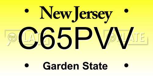 C65PVV New Jersey License Plate