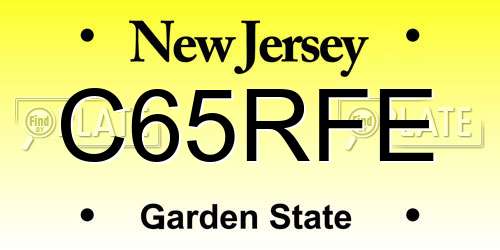 C65RFE New Jersey License Plate