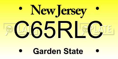 C65RLC New Jersey License Plate