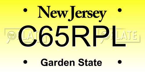C65RPL New Jersey License Plate