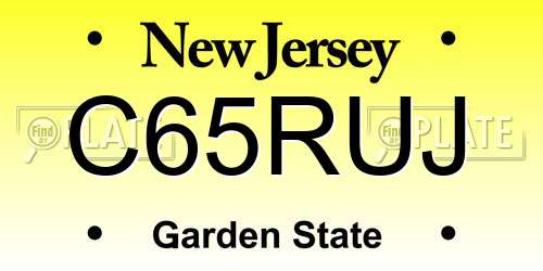 C65RUJ New Jersey License Plate