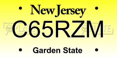 C65RZM New Jersey License Plate