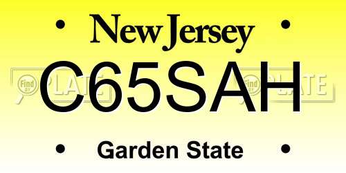 C65SAH New Jersey License Plate