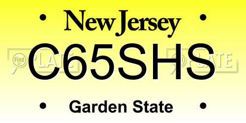C65SHS New Jersey License Plate