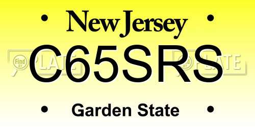 C65SRS New Jersey License Plate