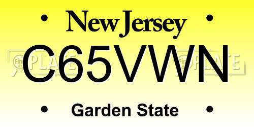 C65VWN New Jersey License Plate