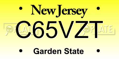 C65VZT New Jersey License Plate