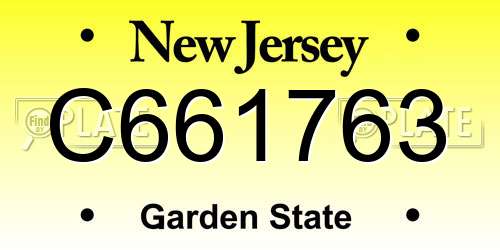 C661763 New Jersey License Plate