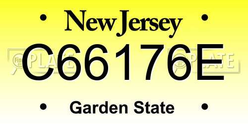 C66176E New Jersey License Plate