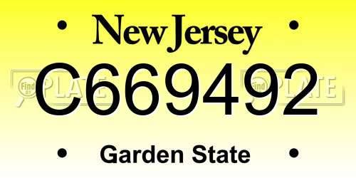 C669492 New Jersey License Plate