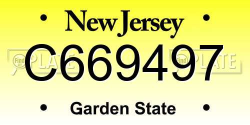 C669497 New Jersey License Plate