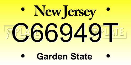 C66949T New Jersey License Plate