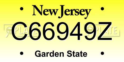 C66949Z New Jersey License Plate